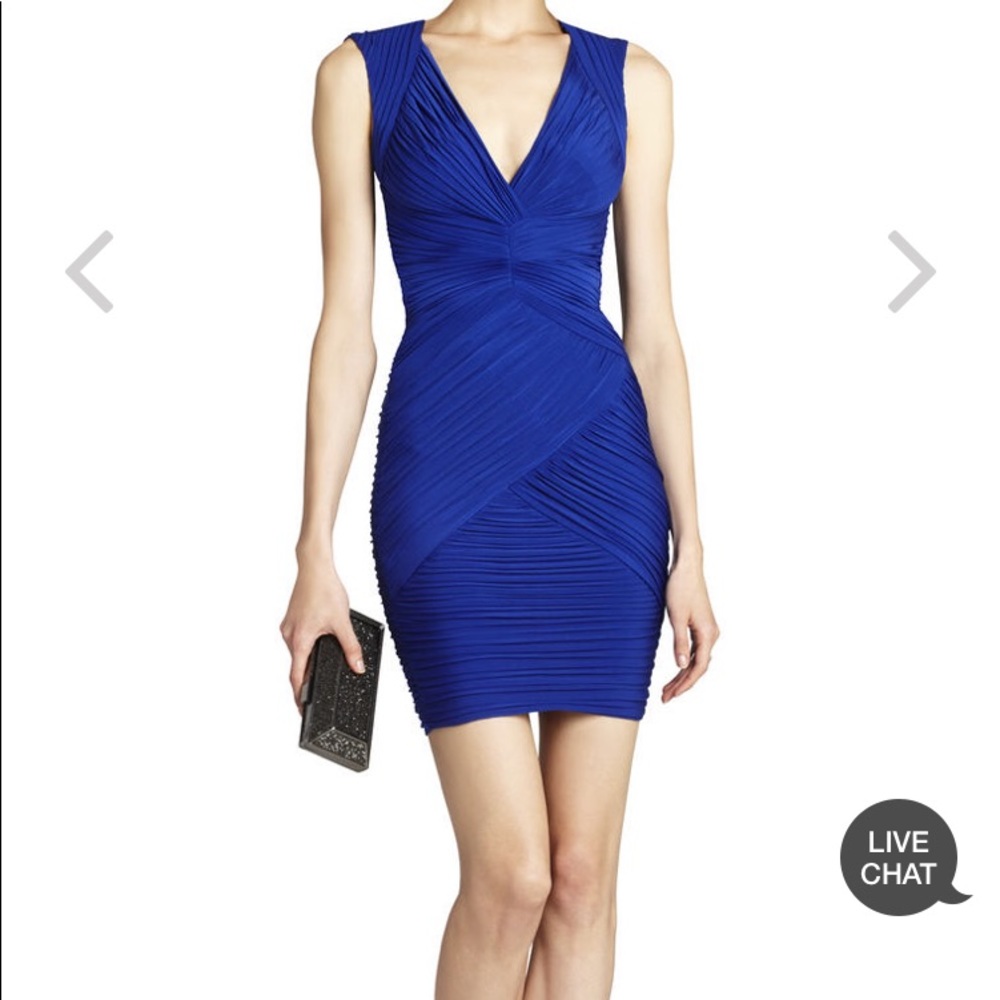 BCBG Edesa Shirred v-neck cocktail dress
